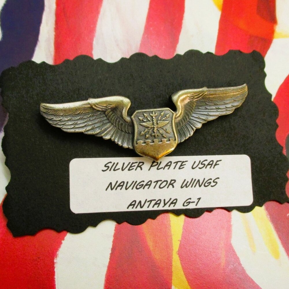 Vintage USAF Navigator Wings: Vietnam Era Silver Plate Insignia